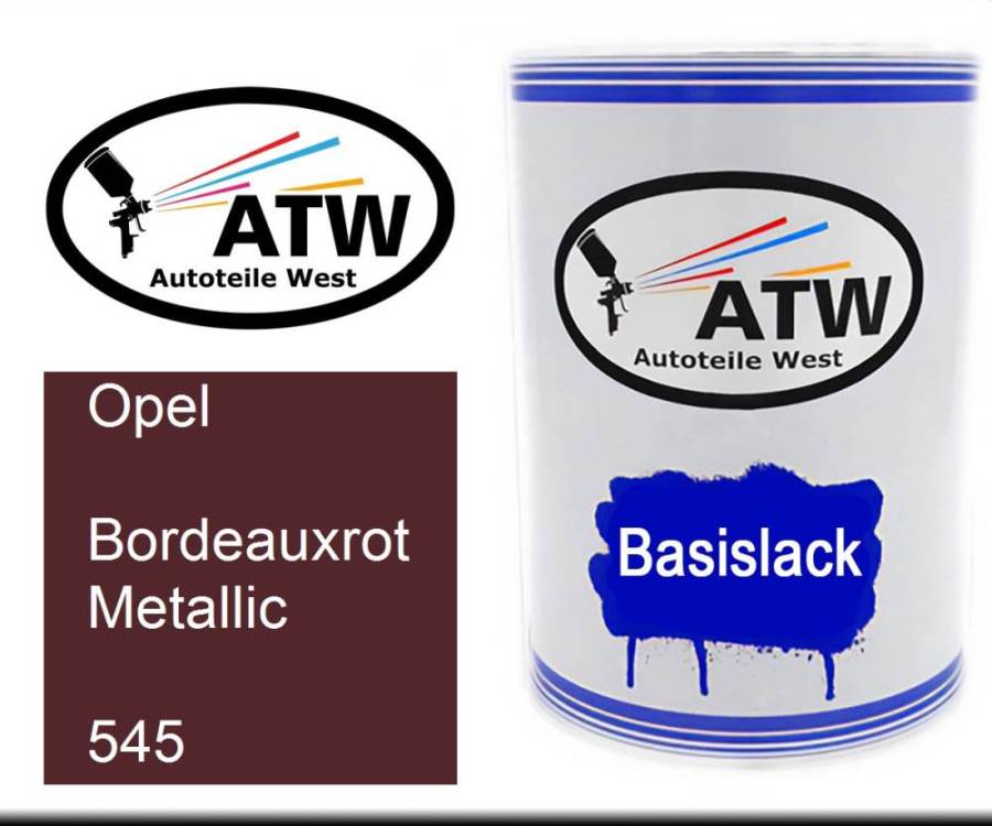 Opel, Bordeauxrot Metallic, 545: 500ml Lackdose, von ATW Autoteile West.
